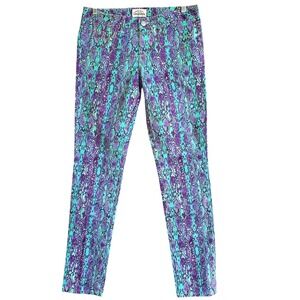 Aeropostale Women's Snakeskin Print Skinny Jeans Pants Size 6‎ Blue Purple Y2K